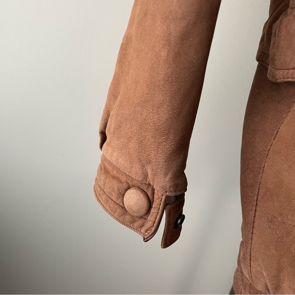 Vintage Architect Genuine Leather Zip Jacket Brown Cinchable Unisex Size Small - Picture 2 of 13